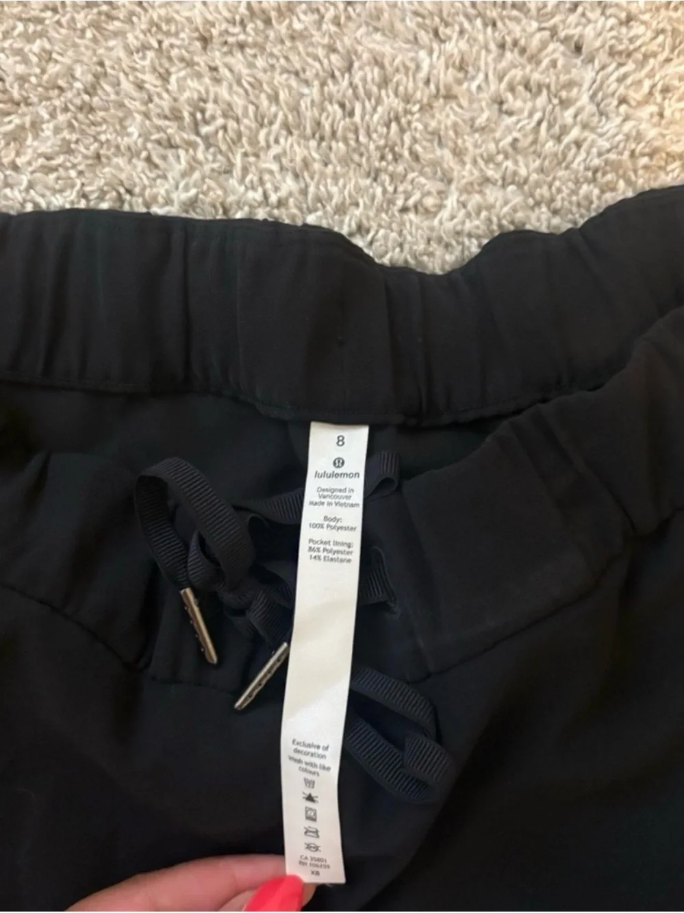 lululemon athletica Black Drawstring Waist Pants